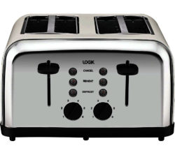 LOGIK  L04TC14 4-Slice Toaster - Silver & Cream